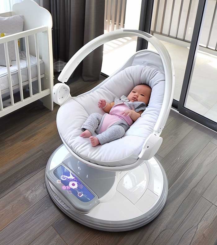 mecedora bebe electrica en una habitación